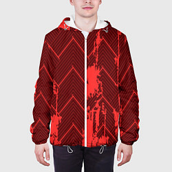 Куртка с капюшоном мужская Абстрактный узор с концепцией, цвет: 3D-белый — фото 2