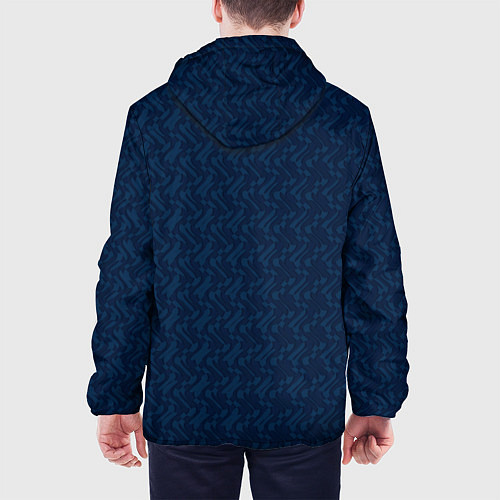Мужская куртка Тёмный синий текстурированный однотонный / 3D-Черный – фото 4