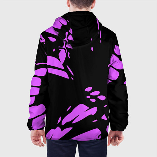 Мужская куртка Фиолетовая абстракция / 3D-Черный – фото 4