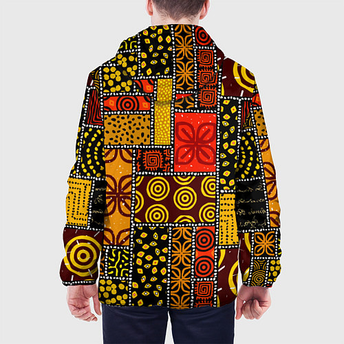 Мужская куртка Разноцветный орнамент / 3D-Черный – фото 4