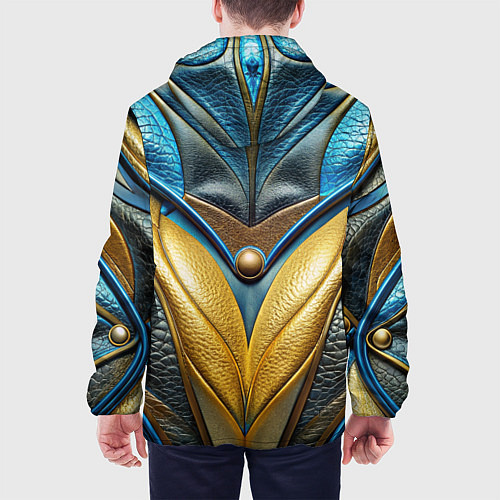 Мужская куртка Объемная футуристичная объемная текстура из кожи / 3D-Белый – фото 4
