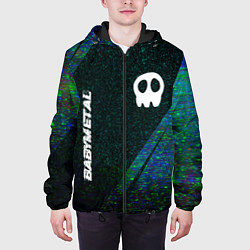Куртка с капюшоном мужская Babymetal glitch blue, цвет: 3D-черный — фото 2