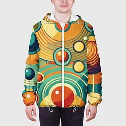 Куртка с капюшоном мужская Схема центра вселенной, цвет: 3D-белый — фото 2