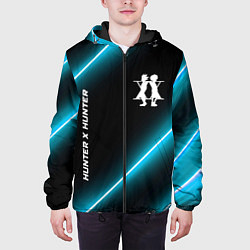 Куртка с капюшоном мужская Hunter x Hunter неоновые лампы, цвет: 3D-черный — фото 2