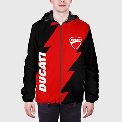 Куртка с капюшоном мужская Ducati - logo, цвет: 3D-черный — фото 2