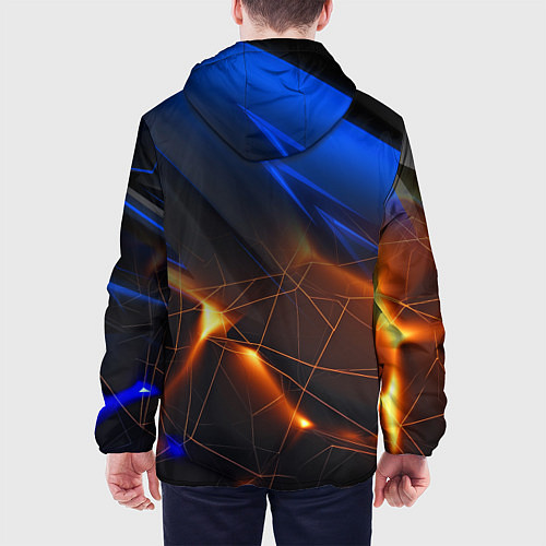 Мужская куртка Синяя абстракция с желтыми плитами / 3D-Белый – фото 4