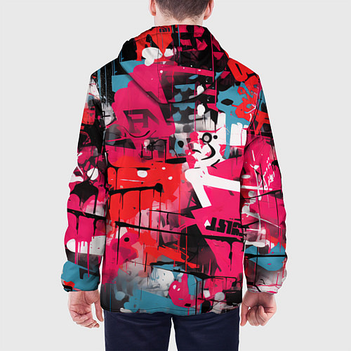 Мужская куртка Красное граффити / 3D-Белый – фото 4