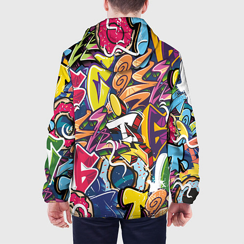 Мужская куртка Буква т в граффити / 3D-Белый – фото 4