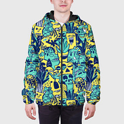Куртка с капюшоном мужская Монстры тропические, цвет: 3D-черный — фото 2
