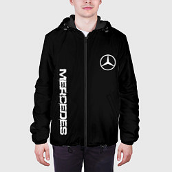 Куртка с капюшоном мужская Mercedes benz logo white auto, цвет: 3D-черный — фото 2