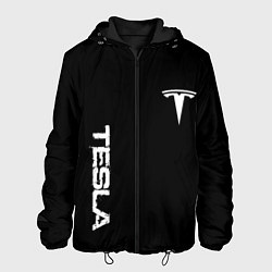 Куртка с капюшоном мужская Tesla logo white, цвет: 3D-черный