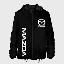 Куртка с капюшоном мужская Mazda white logo, цвет: 3D-черный