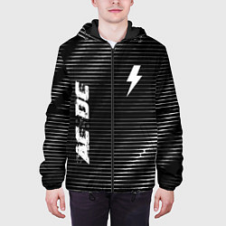Куртка с капюшоном мужская AC DC metal rock lines, цвет: 3D-черный — фото 2