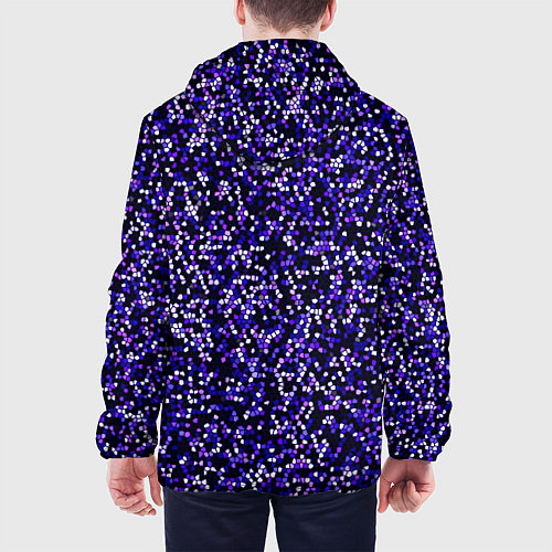 Мужская куртка Мелкая мозаика паттерн фиолетовый / 3D-Черный – фото 4