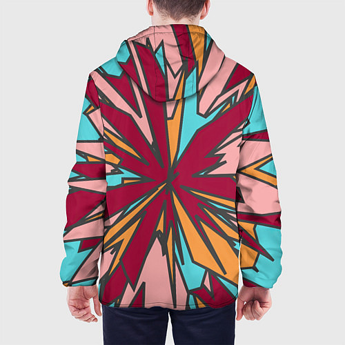 Мужская куртка Геометрический всплеск цвета / 3D-Белый – фото 4