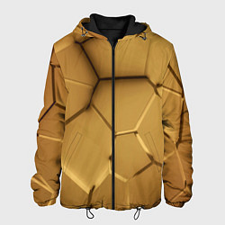 Куртка с капюшоном мужская Золотые неоновые плиты в разломе, цвет: 3D-черный