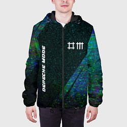 Куртка с капюшоном мужская Depeche Mode glitch blue, цвет: 3D-черный — фото 2