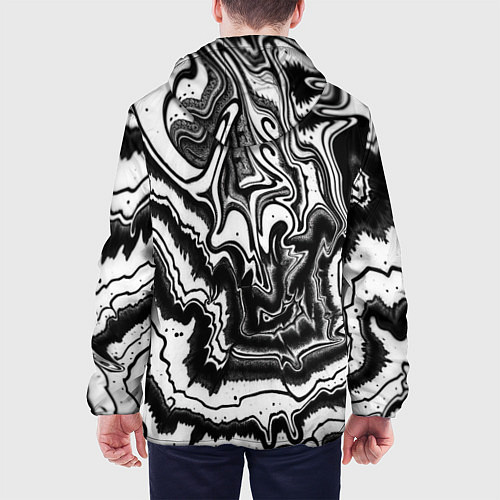 Мужская куртка Черно-белая абстракция суминагаши / 3D-Белый – фото 4