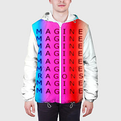 Куртка с капюшоном мужская Imagine Dragons neon rock, цвет: 3D-белый — фото 2