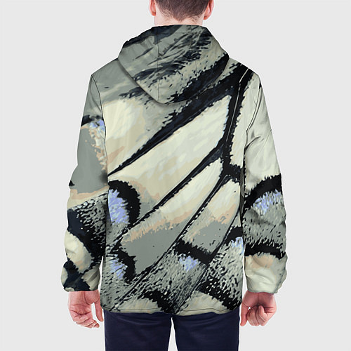 Мужская куртка Абстракция - крыло бабочки / 3D-Белый – фото 4