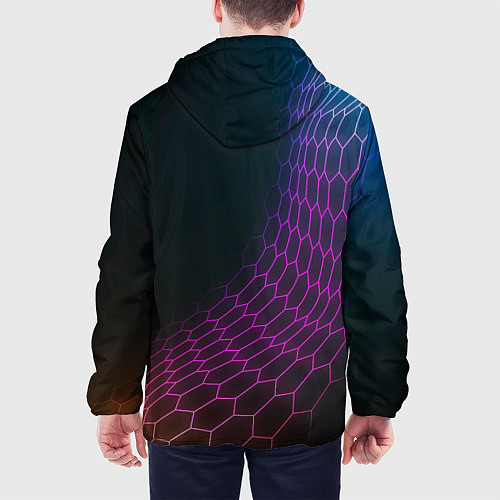 Мужская куртка Lifan neon hexagon / 3D-Черный – фото 4