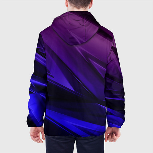 Мужская куртка Абстракция из градиента и линий / 3D-Черный – фото 4