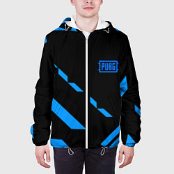 Куртка с капюшоном мужская PUBG blue geometry, цвет: 3D-белый — фото 2