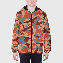 Куртка с капюшоном мужская Камуфляж птицы, цвет: 3D-черный — фото 2