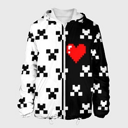 Куртка с капюшоном мужская Minecraft pattern love, цвет: 3D-белый