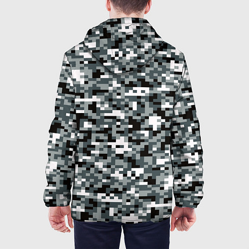 Мужская куртка Камуфляжные пиксели текстура / 3D-Белый – фото 4