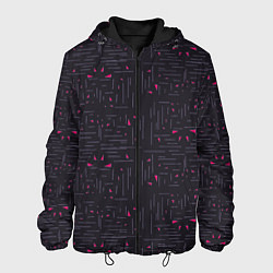 Куртка с капюшоном мужская Розовые треугольники на темном, цвет: 3D-черный