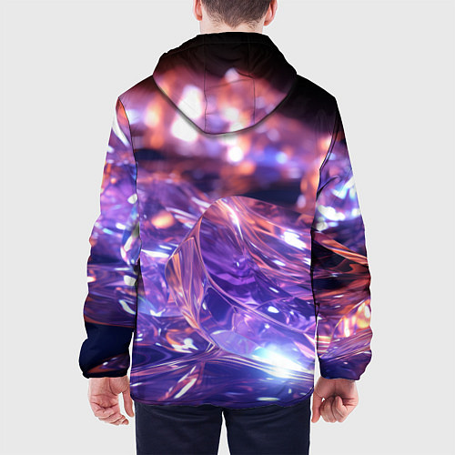 Мужская куртка Плавление абстрактных блестящих камней / 3D-Белый – фото 4