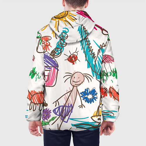 Мужская куртка Детский принт / 3D-Белый – фото 4