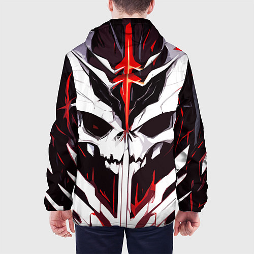 Мужская куртка Абстрактный белый череп и красные полосы / 3D-Белый – фото 4