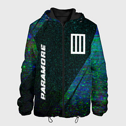 Куртка с капюшоном мужская Paramore glitch blue, цвет: 3D-черный