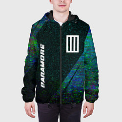 Куртка с капюшоном мужская Paramore glitch blue, цвет: 3D-черный — фото 2