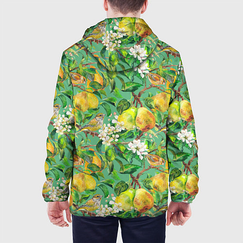 Мужская куртка Груши и птицы / 3D-Белый – фото 4