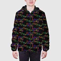 Куртка с капюшоном мужская Logo - Schoolboy Runaway pattern, цвет: 3D-черный — фото 2