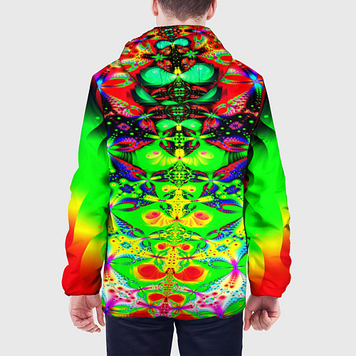 Мужская куртка Оптический фрактал кислота / 3D-Белый – фото 4