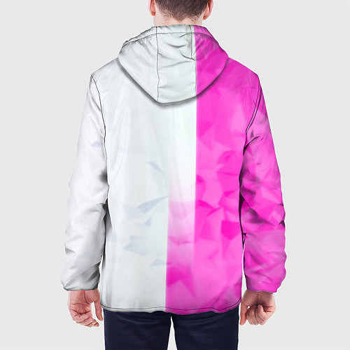Мужская куртка Game over pink abstraction / 3D-Белый – фото 4