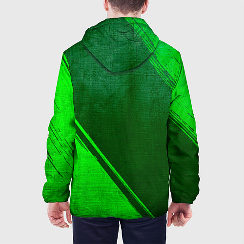 Мужская куртка Tomb Raider - green gradient вертикально / 3D-Черный – фото 4