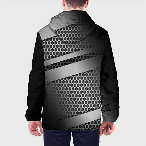 Мужская куртка Карбоновая текстура хром / 3D-Черный – фото 4
