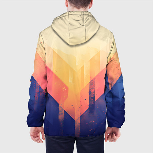 Мужская куртка Abstract art - geometric shapes / 3D-Белый – фото 4