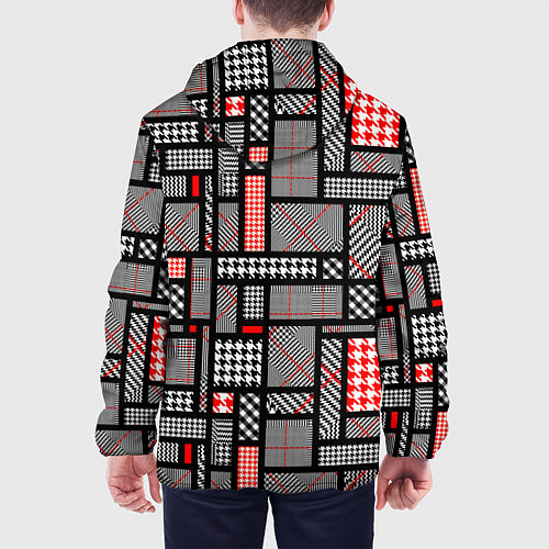 Мужская куртка Узор в клетку / 3D-Белый – фото 4