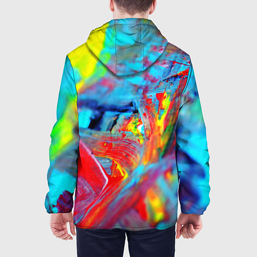 Мужская куртка Абстрактные краски неон / 3D-Белый – фото 4