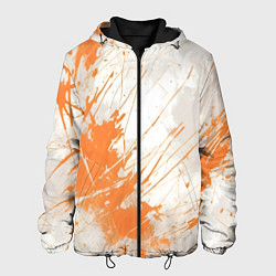 Мужская куртка Оранжевая краска на белом