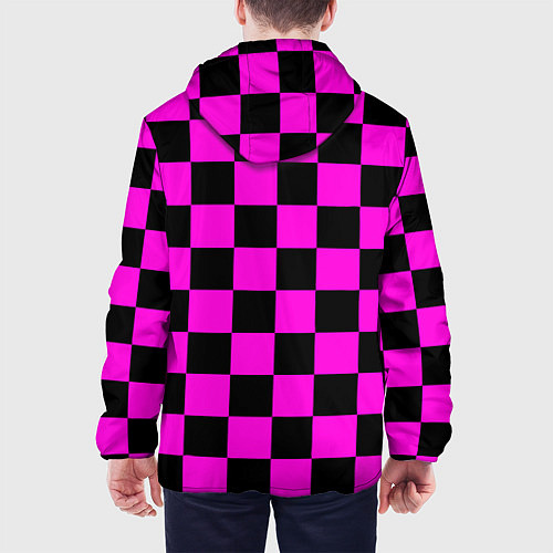 Мужская куртка Эмо шахматная клетка - неформальная мода / 3D-Белый – фото 4