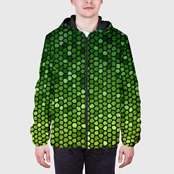 Куртка с капюшоном мужская Мозаика под зеленую змею, цвет: 3D-черный — фото 2