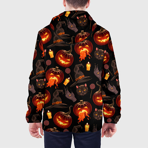 Мужская куртка Хэллоуин цветной паттерн / 3D-Белый – фото 4