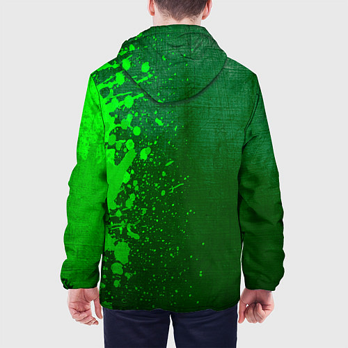 Мужская куртка Ajax - green gradient по-вертикали / 3D-Черный – фото 4